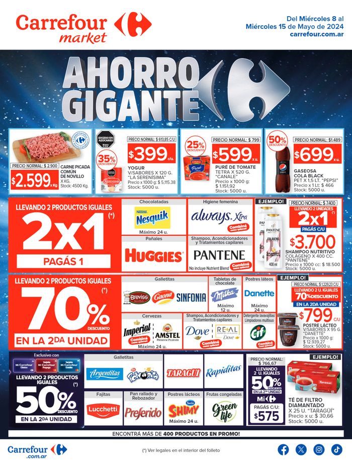 Catálogo Carrefour Market en Martínez | Catálogo Ahorro Gigante Market BS AS | 8/5/2024 - 15/5/2024