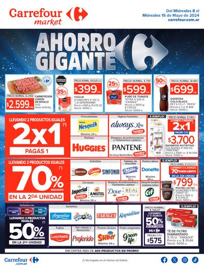 Ofertas de Hiper-Supermercados en Quilmes | Catálogo Ahorro Gigante Market BS AS de Carrefour Market | 8/5/2024 - 15/5/2024