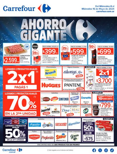 Ofertas de Hiper-Supermercados en Quilmes | Catálogo Ahorro Gigante Hiper BS AS de Carrefour | 8/5/2024 - 15/5/2024