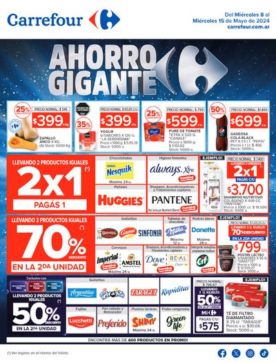 Ofertas de Hiper-Supermercados en Villa Carlos Paz | Catálogo Ahorro Gigante Hiper Interior de Carrefour | 8/5/2024 - 15/5/2024