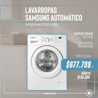Ofertas de Electrónica y Electrodomésticos en San Andrés de Giles | Ofertas en Lavarropas Samsung de Grupo Marquez | 8/5/2024 - 31/5/2024