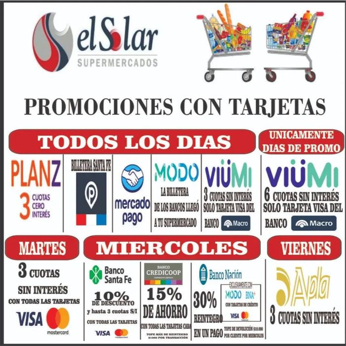 Catálogo El Solar Supermercados en Arequito | Promociones con Tarjetas - Super El Solar | 8/5/2024 - 31/5/2024