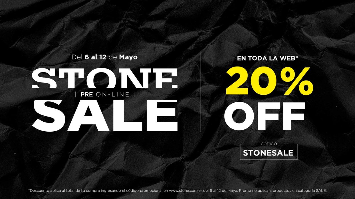 Catálogo Stone en Mar del Plata | Stone Sale - 20% off en toda la web | 9/5/2024 - 12/5/2024