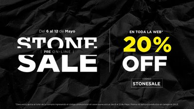Ofertas de Ropa, Zapatos y Accesorios en Moreno | Stone Sale - 20% off en toda la web de Stone | 9/5/2024 - 12/5/2024