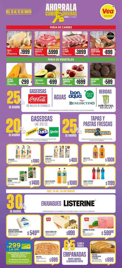 Ofertas de Hiper-Supermercados en Río Tercero | Supermercados Vea Fin de semana CBA de Supermercados Vea | 10/5/2024 - 12/5/2024