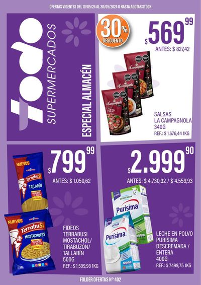 Ofertas de Hiper-Supermercados en San Carlos de Bariloche | Catálogo Supermercados Todo de Supermercados Todo | 10/5/2024 - 30/5/2024