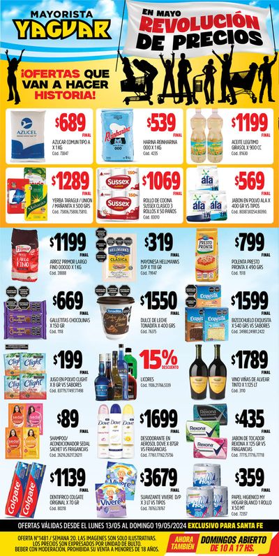 Ofertas de Hiper-Supermercados en Santa Fe | Ofertas Supermercados Yaguar Santa Fe de Supermercados Yaguar | 13/5/2024 - 19/5/2024