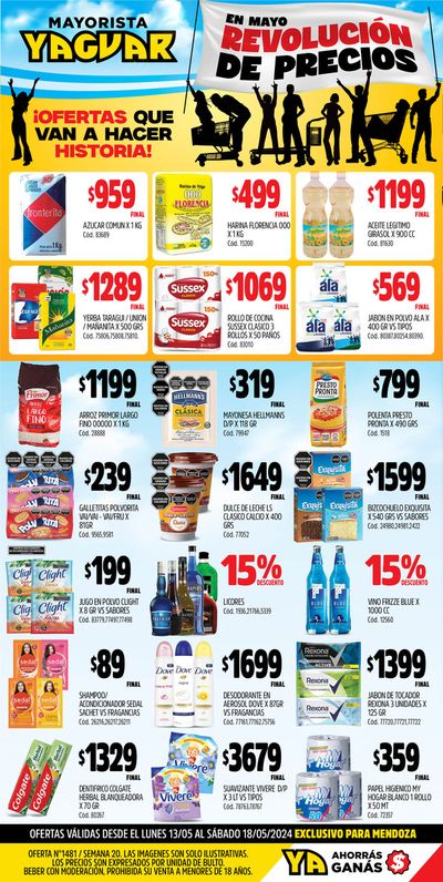 Ofertas de Hiper-Supermercados en General Lavalle (Mendoza) | Ofertas Supermercados Yaguar Mendoza de Supermercados Yaguar | 13/5/2024 - 18/5/2024