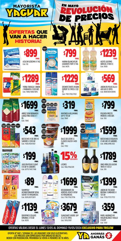 Catálogo Supermercados Yaguar en Rawson(SJ) | Ofertas Supermercados Yaguar Trelew | 13/5/2024 - 19/5/2024