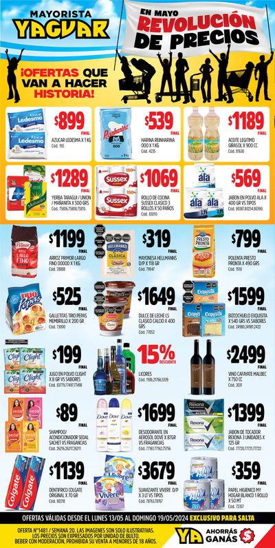 Catálogo Supermercados Yaguar en Rosario de Lerma | Ofertas Supermercados Yaguar Salta | 13/5/2024 - 19/5/2024