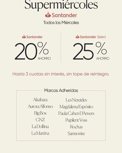 Ofertas de Farmacias y Ópticas en Monte Grande (Buenos Aires) | Supermiércoles 20% - 25% de ahorro con Santander de Tecni Optica | 15/5/2024 - 29/5/2024