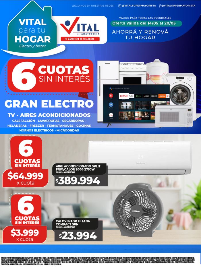 Catálogo Supermayorista Vital en Buenos Aires | ¡Ahorrá y Renová tu Hogar! | 14/5/2024 - 20/5/2024