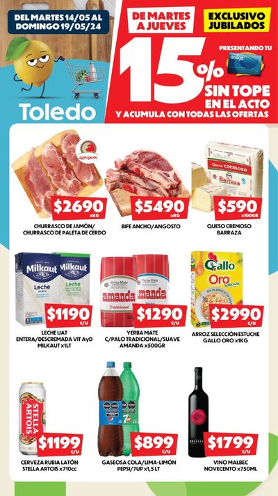 Ofertas de Hiper-Supermercados en Necochea | Catálogo Supermercados Toledo de Supermercados Toledo | 14/5/2024 - 19/5/2024