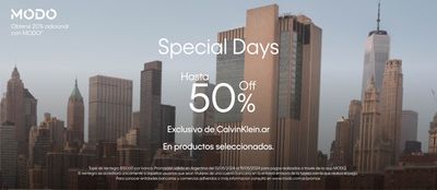 Ofertas de Ropa, Zapatos y Accesorios en Corrientes | Special Days Hasta 50% off de Calvin Klein | 14/5/2024 - 19/5/2024