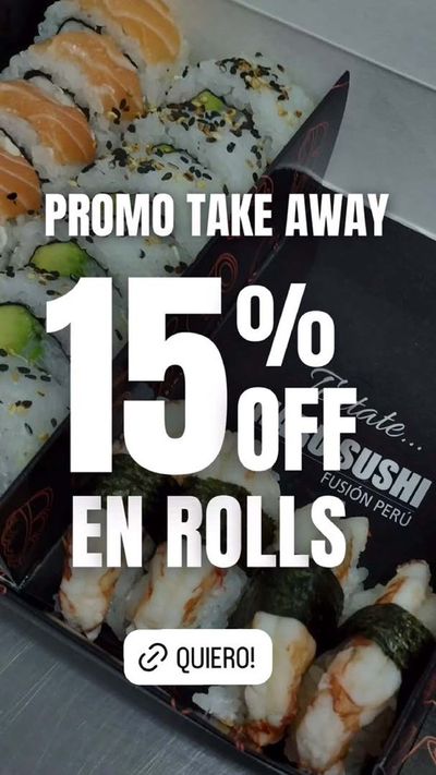 Ofertas de Restaurantes | 15% off en rolls y 10% off en tablas de Haru Sushi | 15/5/2024 - 19/5/2024