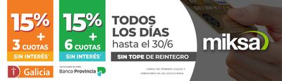 Ofertas de Ferreterías y Jardín en La Plata | 15% off + 3 cuotas sin interés hast el 30/6 de Miksa | 15/5/2024 - 30/6/2024