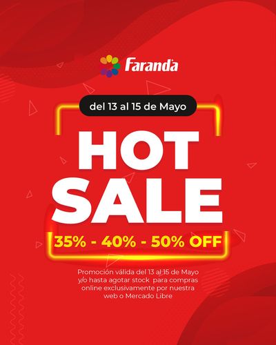 Ofertas de Ferreterías y Jardín en Abasto | Hot Sale 35% - 40% - 50% OFF de Faranda | 15/5/2024 - 15/5/2024