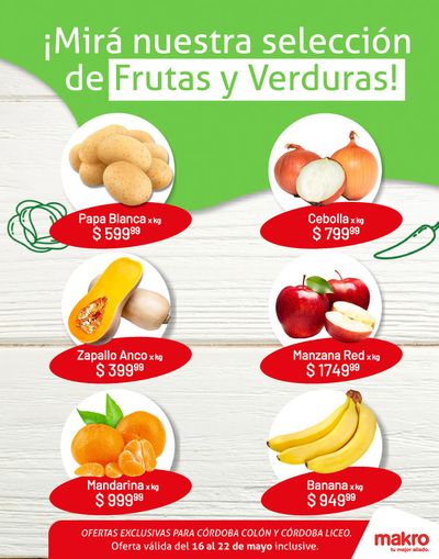 Catálogo Makro en Córdoba | Frutas y Verduras Makro Córdoba | 16/5/2024 - 22/5/2024