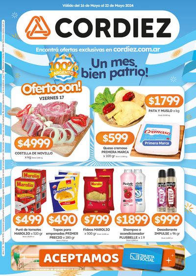 Ofertas de Hiper-Supermercados en Villa Carlos Paz | Catálogo Cordiez de Cordiez | 16/5/2024 - 22/5/2024