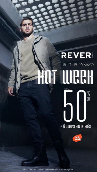 Ofertas de Ropa, Zapatos y Accesorios en Necochea | Hot Week Hasta 50% off 16-19 de Mayo de Rever Pass | 16/5/2024 - 19/5/2024