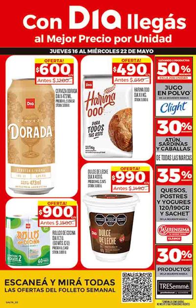 Catálogo Supermercados DIA en Recoleta | Folleto Salta y Jujuy Supermercados DIA | 17/5/2024 - 22/5/2024
