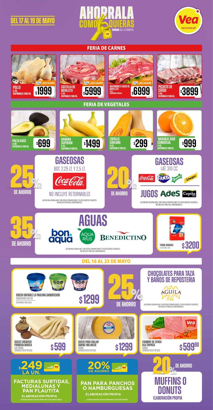 Catálogo Supermercados Vea en Córdoba | Supermercados Vea Fin de Semana CBA | 17/5/2024 - 19/5/2024