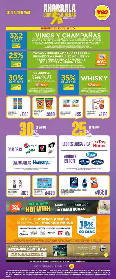 Ofertas de Hiper-Supermercados en San Fernando del Valle de Catamarca | Supermercados Vea Fin de Semana NOA de Supermercados Vea | 17/5/2024 - 19/5/2024