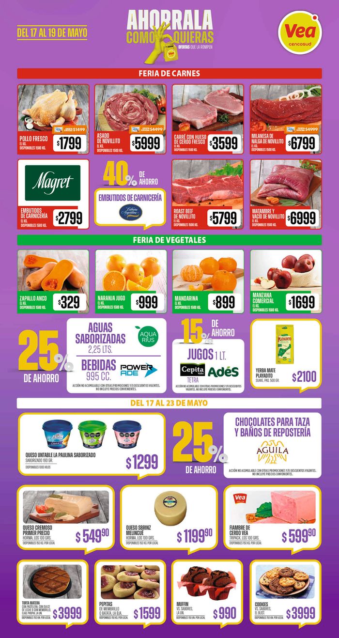 Catálogo Supermercados Vea en Tandil | Supermercados Vea Fin de Semana BS AS | 17/5/2024 - 19/5/2024