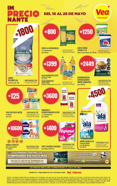 Ofertas de Hiper-Supermercados en General Lavalle (Mendoza) | Supermercados Vea Im-Precio-Nante Cuyo de Supermercados Vea | 17/5/2024 - 28/5/2024