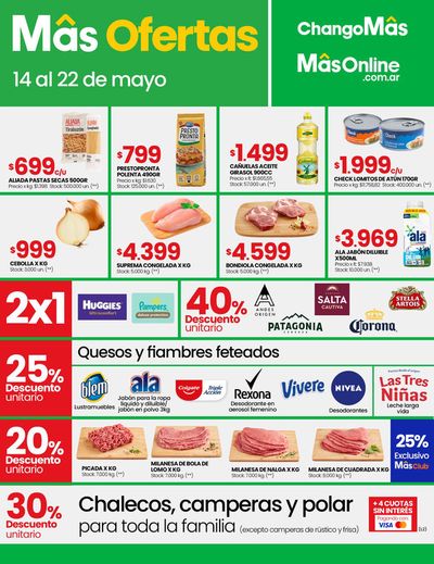 Ofertas de Hiper-Supermercados en San Carlos de Bariloche | Catálogo Changomas al 22 de Mayo de Changomas | 17/5/2024 - 22/5/2024