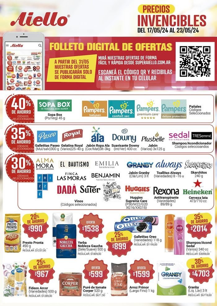 Catálogo Supermercados Aiello en Rosario | Folleto Supermercados Aiello  | 17/5/2024 - 23/5/2024