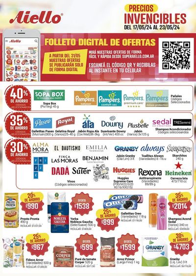 Ofertas de Hiper-Supermercados en San Luis | Folleto Supermercados Aiello  de Supermercados Aiello | 17/5/2024 - 23/5/2024