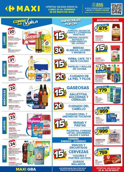 Ofertas de Hiper-Supermercados | OFERTAS SEMANALES - GBA de Carrefour Maxi | 20/5/2024 - 26/5/2024