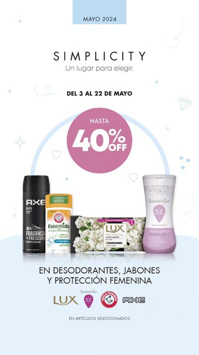 Ofertas de Perfumería y Maquillaje en Ezpeleta | Hasta 40% OFF y 80% OFF en la 2da unidad de Simplicity | 21/5/2024 - 22/5/2024