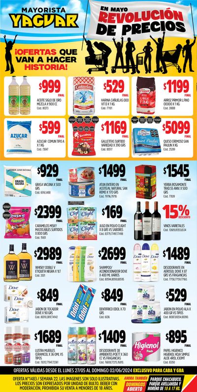 Ofertas de Hiper-Supermercados en Morón | Catálogo Supermercados Yaguar BS AS de Supermercados Yaguar | 27/5/2024 - 2/6/2024