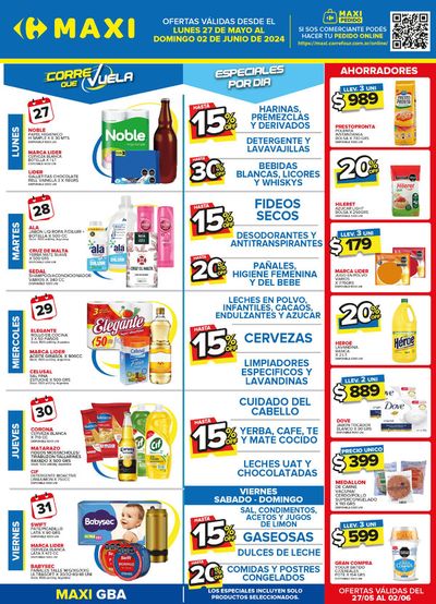 Ofertas de Hiper-Supermercados en Lomas de Zamora | OFERTAS SEMANALES - GBA de Carrefour Maxi | 27/5/2024 - 2/6/2024