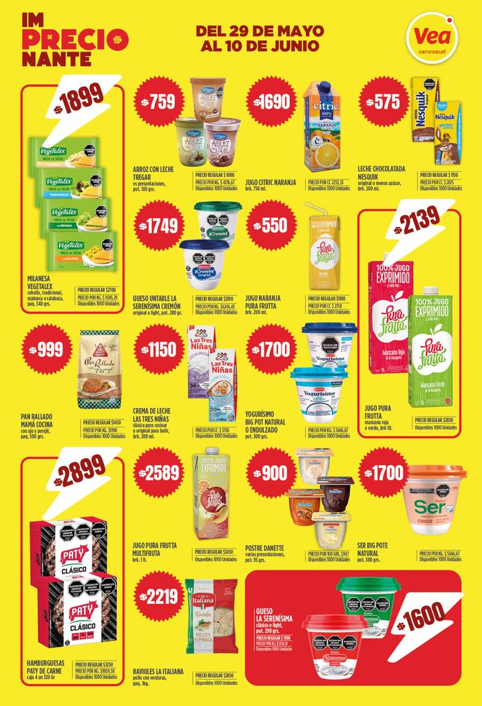 Catálogo Supermercados Vea en Santiago del Estero | Supermercados Vea Im-Precio-Nante NOA | 29/5/2024 - 10/6/2024