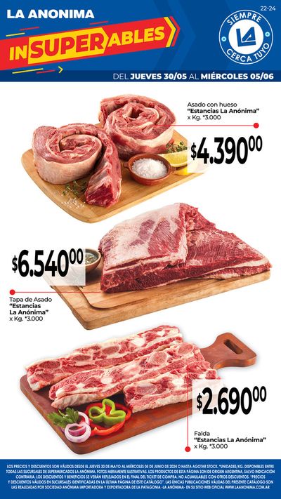 Ofertas de Hiper-Supermercados en Mercedes (Buenos Aires) | Carnes, frutas y verduras z2  de La Anonima | 30/5/2024 - 5/6/2024