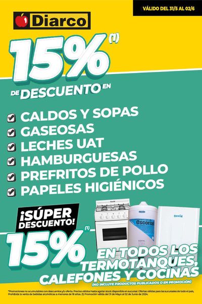 Ofertas de Hiper-Supermercados en Santa Rosa (La Pampa) | 15% de descuento Diarco de Diarco | 31/5/2024 - 2/6/2024