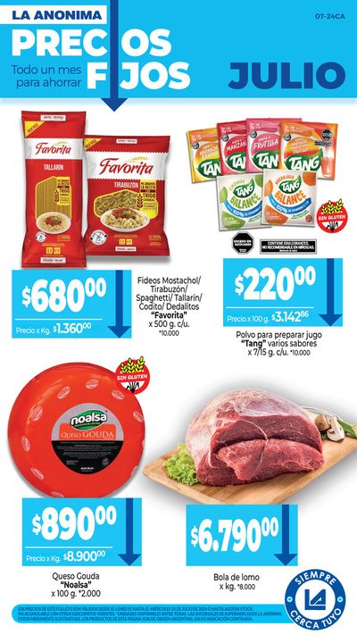 Ofertas de Hiper-Supermercados en Trelew | Precios Fijos z9 de La Anonima | 2/7/2024 - 31/7/2024