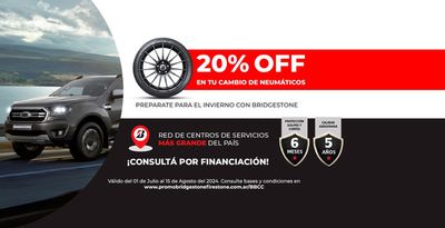 Ofertas de Autos, Motos y Repuestos en Río Tercero | 20% OFF en tu cambio de neumáticos de Bridgestone | 5/7/2024 - 15/8/2024