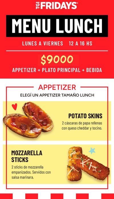 Ofertas de Restaurantes en Recoleta | Ofertas y Precios TGI Friday's de TGI Friday's | 11/7/2024 - 31/7/2024