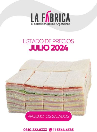 Ofertas de Restaurantes | Listado de precios Julio 2024 de La Fábrica | 11/7/2024 - 31/7/2024