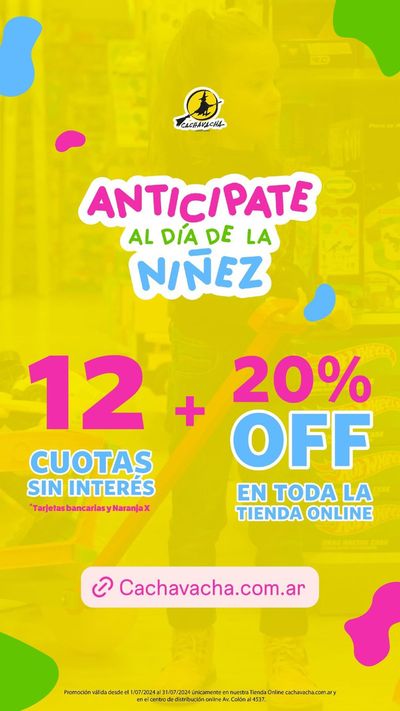 Ofertas de Juguetes, Niños y Bebés en Villa Carlos Paz | 20% OFF en toda la tienda online de Cachavacha | 17/7/2024 - 31/7/2024