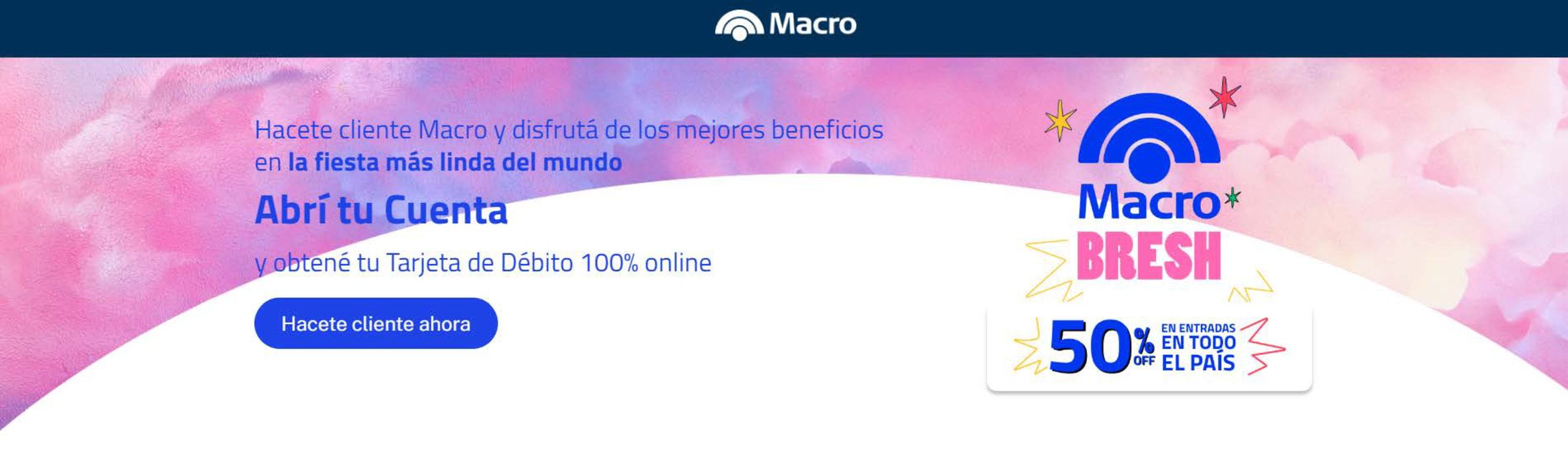 Catálogo Banco Macro | 50% OFF en entrados en todo el país | 18/7/2024 - 31/7/2024