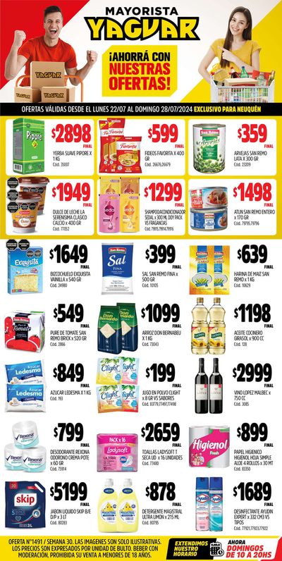 Ofertas de Hiper-Supermercados en Neuquén | Catálogo Supermercados Yaguar Neuquén de Supermercados Yaguar | 22/7/2024 - 28/7/2024