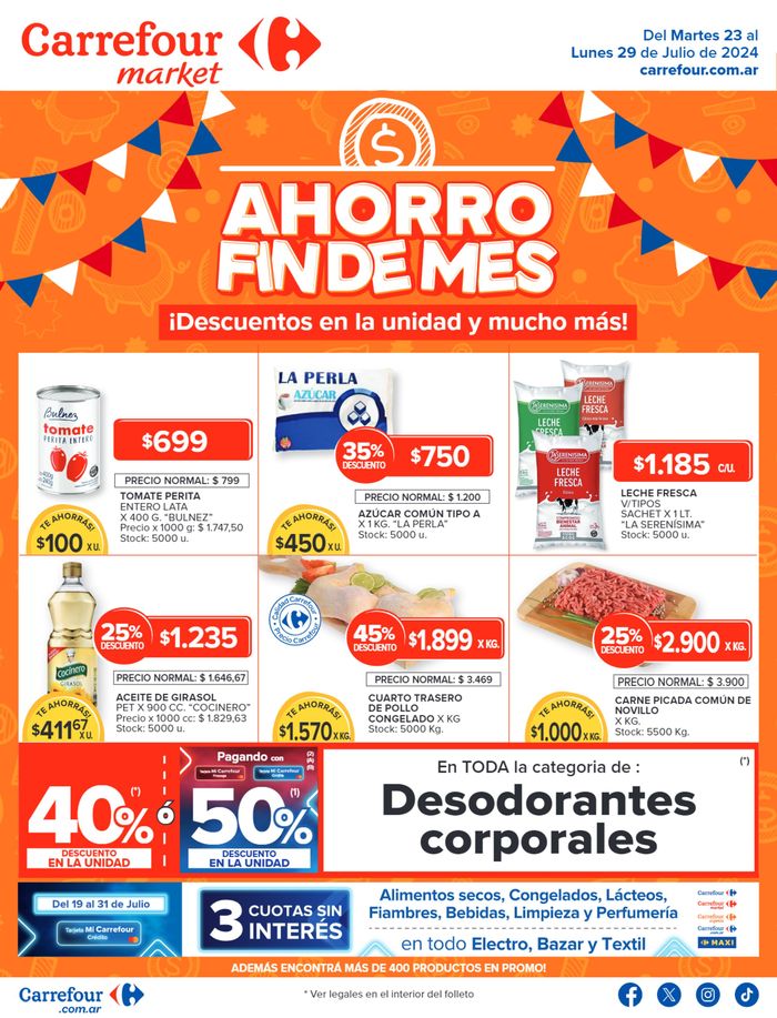 Catálogo Carrefour Market en Martínez | Catálogo Ahorro Fin de Mes Market BS AS | 23/7/2024 - 29/7/2024