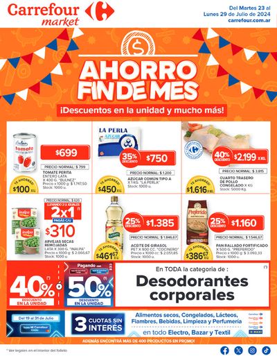 Catálogo Carrefour Market en Puerto Madryn | Catálogo Ahorro Fin de Mes Market Sur | 23/7/2024 - 29/7/2024