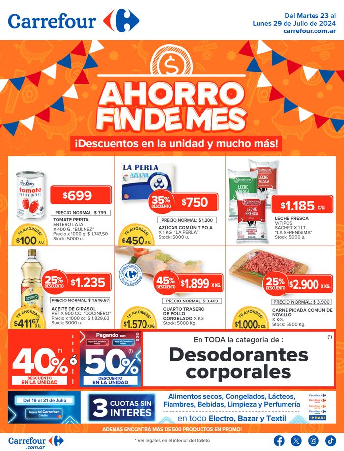 Catálogo Carrefour en Martínez | Catálogo Ahorro Fin de Mes Hiper BS AS | 23/7/2024 - 29/7/2024