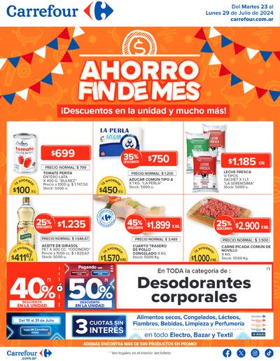 Ofertas de Hiper-Supermercados en Mar del Plata | Catálogo Ahorro Fin de Mes Hiper BS AS de Carrefour | 23/7/2024 - 29/7/2024